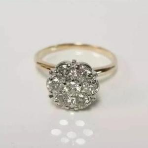 2CT Round Cut Lab Created Diamond Women's Engagement Ring 14K Yellow Gold Finish