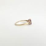 Vintage Pink Topaz Gemstone Diamond Ring 10K Yellow Gold, 1.15 Grams