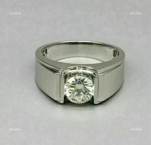 Natural Diamond Solitaire April Birth Easter Ring Jewelry 10K Solid White Gold