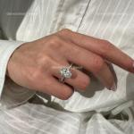 Oval Diamond 14K Solid White Gold Statement Solitaire Trendy Prong Ring Jewelry