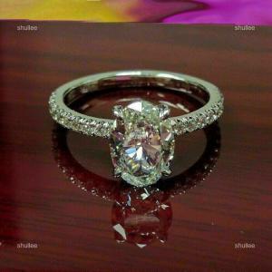 10K White Gold Natural Diamond Anniversary Solitaire with Accents Ring Jewelry