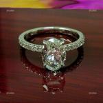 10K White Gold Natural Diamond Anniversary Solitaire with Accents Ring Jewelry