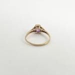 Vintage Pink Topaz Gemstone Diamond Ring 10K Yellow Gold, 1.15 Grams