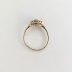 Vintage Pink Topaz Gemstone Diamond Ring 10K Yellow Gold, 1.15 Grams