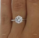 10K White Gold Natural Diamond Daughter Solitaire Engagement Prong Ring Jewelry