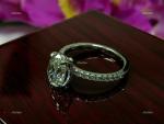 10K White Gold Natural Diamond Anniversary Solitaire with Accents Ring Jewelry