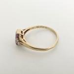 Vintage Pink Topaz Gemstone Diamond Ring 10K Yellow Gold, 1.15 Grams