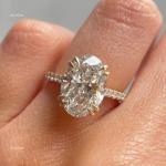 Diamond 14K Yellow Gold Christmas Solitaire with Accents Engagement Ring Jewelry