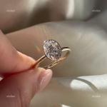 14K Yellow Gold Oval April Natural Diamond Mother's Day Solitaire Ring Jewelry