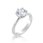 10K White Gold Natural Diamond Daughter Solitaire Engagement Prong Ring Jewelry