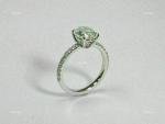 10K White Gold Natural Diamond Anniversary Solitaire with Accents Ring Jewelry