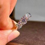 Lab Created Diamond 3-Stone Wedding Ring in White Gold