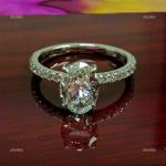 10K White Gold Natural Diamond Anniversary Solitaire with Accents Ring Jewelry