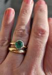 Beautiful Vintage Natural Emerald And Diamond 14k Ring. Size 6.