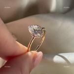 14K Yellow Gold Oval April Natural Diamond Mother's Day Solitaire Ring Jewelry