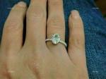 10K White Gold Natural Diamond Anniversary Solitaire with Accents Ring Jewelry