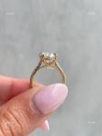 Diamond 14K Yellow Gold Christmas Solitaire with Accents Engagement Ring Jewelry