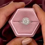 Natural Diamond 10K Solid White Gold Solitaire with Accents Wedding Ring Jewelry