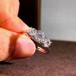 Lab Created Diamond 3-Stone Wedding Ring in White Gold