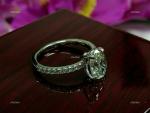 10K White Gold Natural Diamond Anniversary Solitaire with Accents Ring Jewelry
