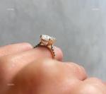 Diamond 14K Yellow Gold Christmas Solitaire with Accents Engagement Ring Jewelry