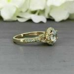 3Ct Round Cut Lab Created Diamond Women's Engagement Ring 14K Yellow Gold Finish