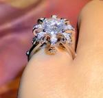 3CT Round Cut Lab Created Diamond Women's Engagement Ring 14K White Gold Finish