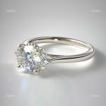 10K Solid White Gold Natural Diamond Solitaire with Accents Ethnic Ring Jewelry