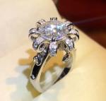 3CT Round Cut Lab Created Diamond Women's Engagement Ring 14K White Gold Finish