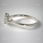 10K Solid White Gold Natural Diamond Solitaire with Accents Ethnic Ring Jewelry