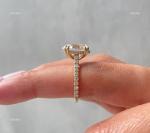 Diamond 14K Yellow Gold Christmas Solitaire with Accents Engagement Ring Jewelry