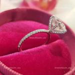 Diamond 14K Solid White Gold Solitaire with Accents Birthday Prong Ring Jewelry