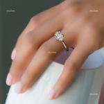 10K Solid White Gold Natural Diamond Solitaire with Accents Ethnic Ring Jewelry