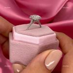 Natural Diamond 10K Solid White Gold Solitaire with Accents Wedding Ring Jewelry