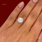 Natural Diamond 10K Solid White Gold Solitaire with Accents Wedding Ring Jewelry