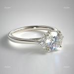 10K Solid White Gold Natural Diamond Solitaire with Accents Ethnic Ring Jewelry