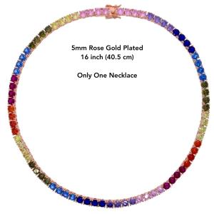Multicolor Gemstone Tennis Necklace for Women