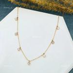 14K Gold Round Cut Diamond Boho Necklace