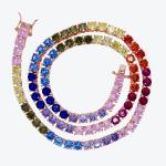 Multicolor Gemstone Tennis Necklace for Women