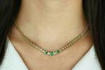 Round Lab Created Emerald Tennis Necklace in Gold
