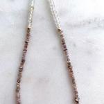 Pink Diamond & White Topaz Solid Gold Necklace