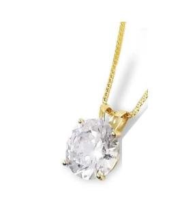 1.5ct Gold Diamond Solitaire Pendant Necklace