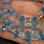 65Ct Pear Tanzannite & Emerald Cut Diamond 14k White Gold Plated Tennis Necklace