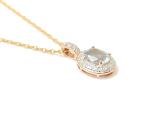 10K Gold Blue Aquamarine Pendant Necklace