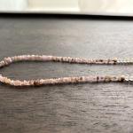 Pink Diamond & White Topaz Solid Gold Necklace