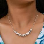 Natural Diamond Necklace in Solid 14K White Gold