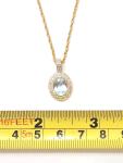 10K Gold Blue Aquamarine Pendant Necklace
