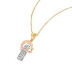 Three Tone Gold Diamond Pendant Necklace