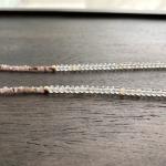 Pink Diamond & White Topaz Solid Gold Necklace