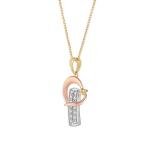 Three Tone Gold Diamond Pendant Necklace